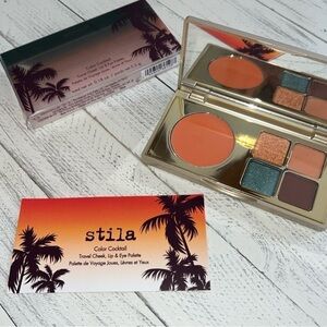 NIB Stila Color Cocktail Travel Cheek, Lip & Eye Palette in Tequila Sunrise